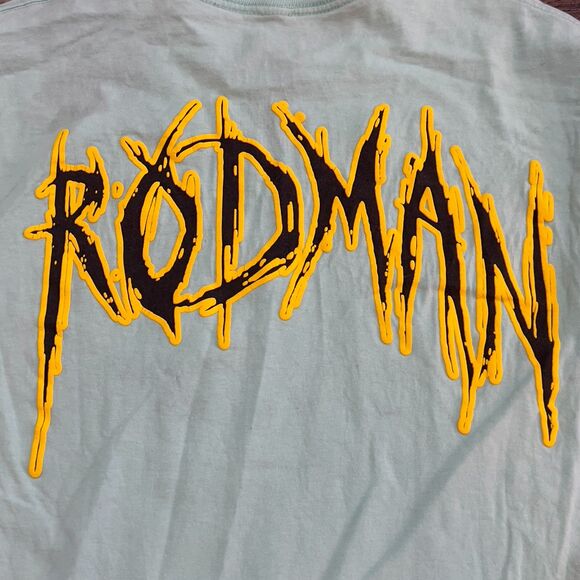 Rodman Apparel Dennis Rodman Worm Big Head Light Green Long Sleeve Shirt Medium - Picture 5 of 7